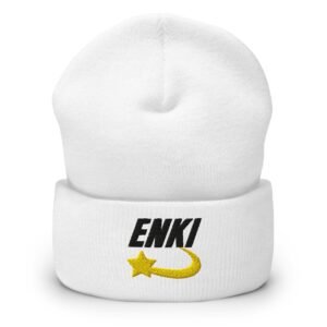 Enki Hat – Ancient Activist Cuffed Beanie Unisex | Mind Expanding Clothes (Black Text)
