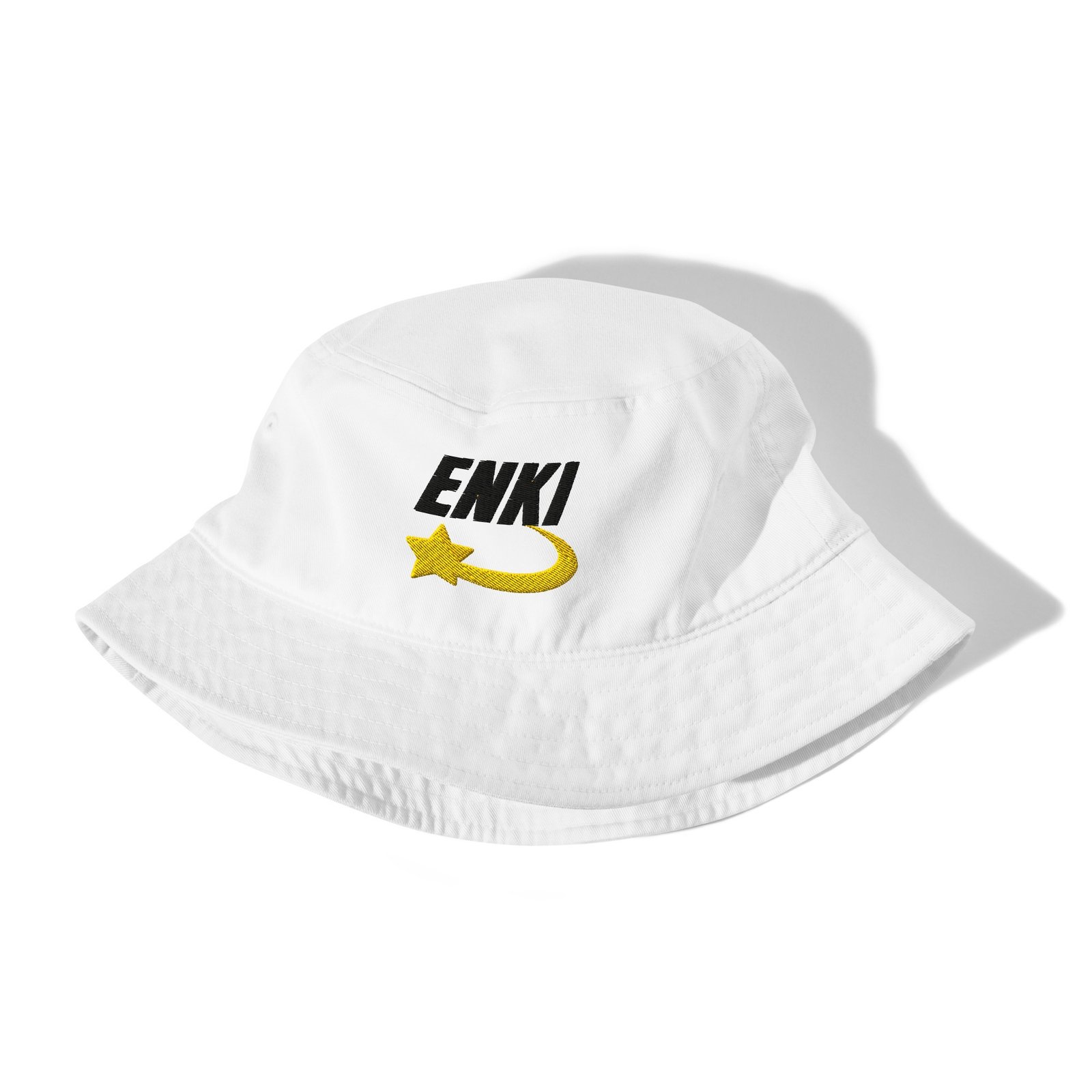 Enki Bucket Hat – Unisex Organic Pure Cotton Summer Hat | Mind Expanding Clothes (Black Text) - Image 3