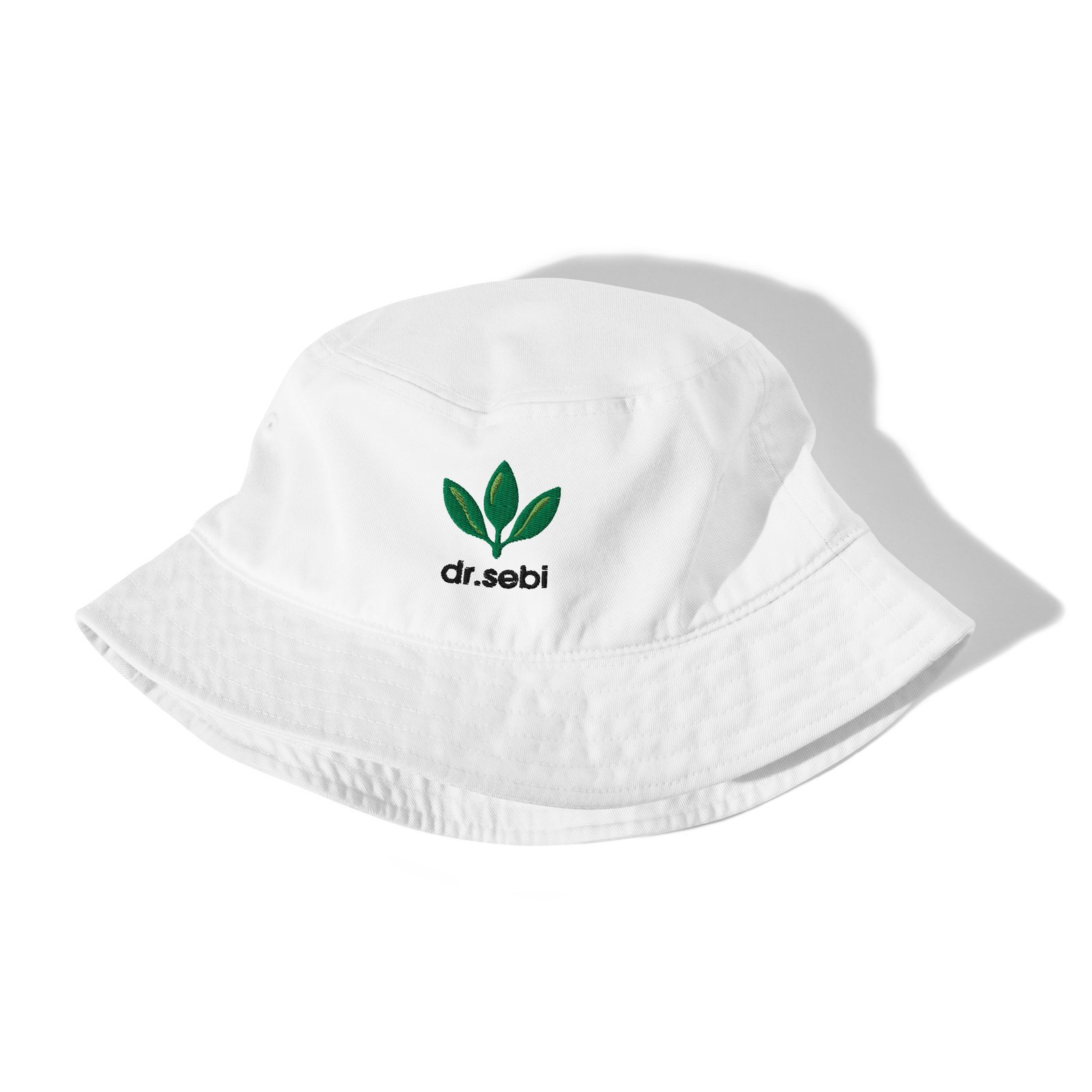 Dr. Sebi Organic Bucket Hat – Unisex Pure Cotton Summer Hat | Herbalist Clothes (Black Text) - Image 3