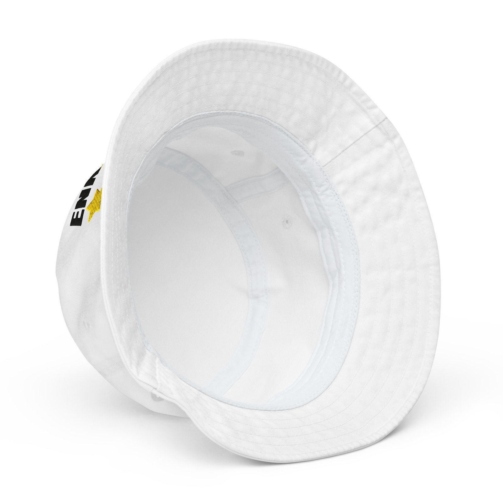 Enki Bucket Hat – Unisex Organic Pure Cotton Summer Hat | Mind Expanding Clothes (Black Text) - Image 2