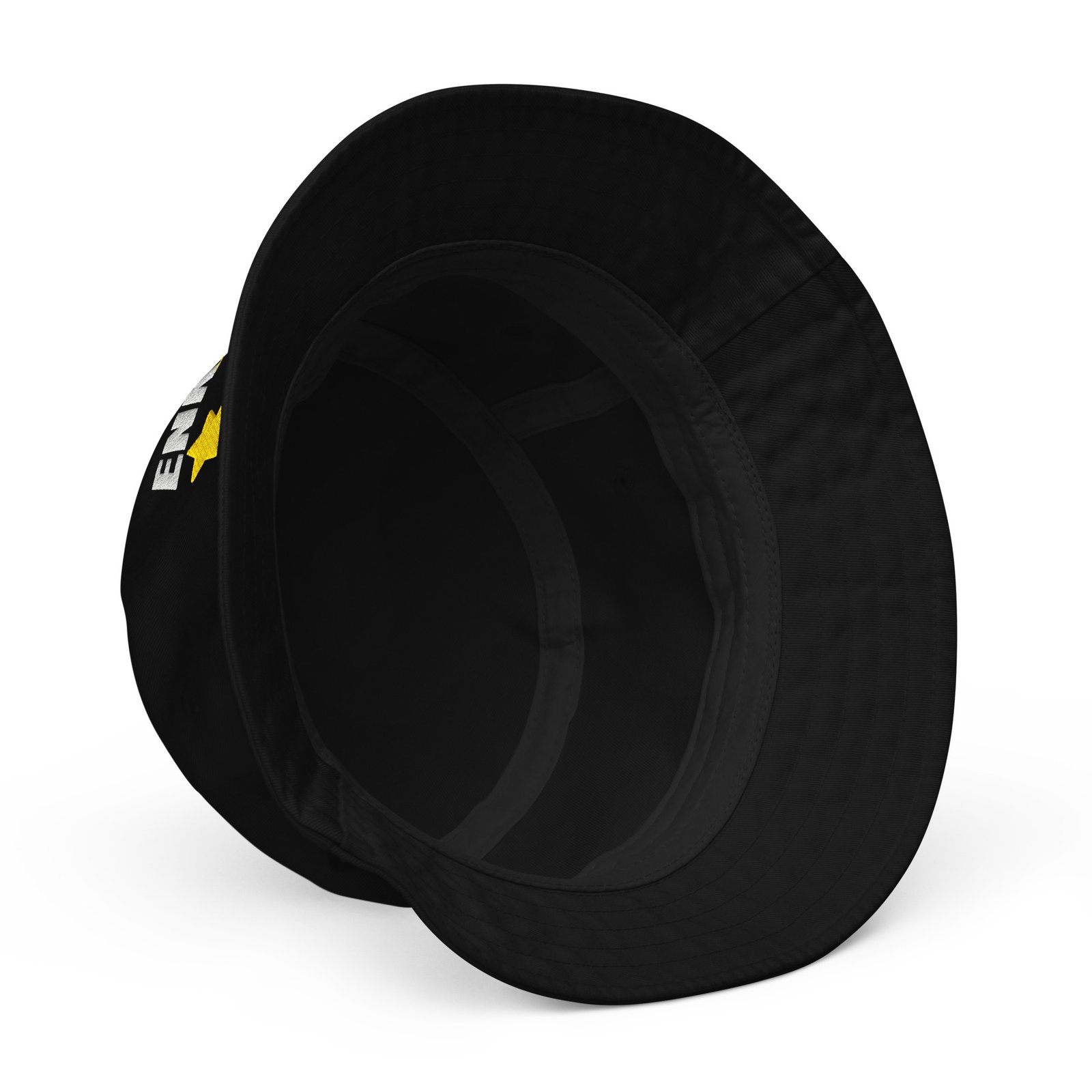 Enki Bucket Hat – Unisex Organic Pure Cotton Summer Hat | Mind Expanding Clothes (White Text) - Image 2