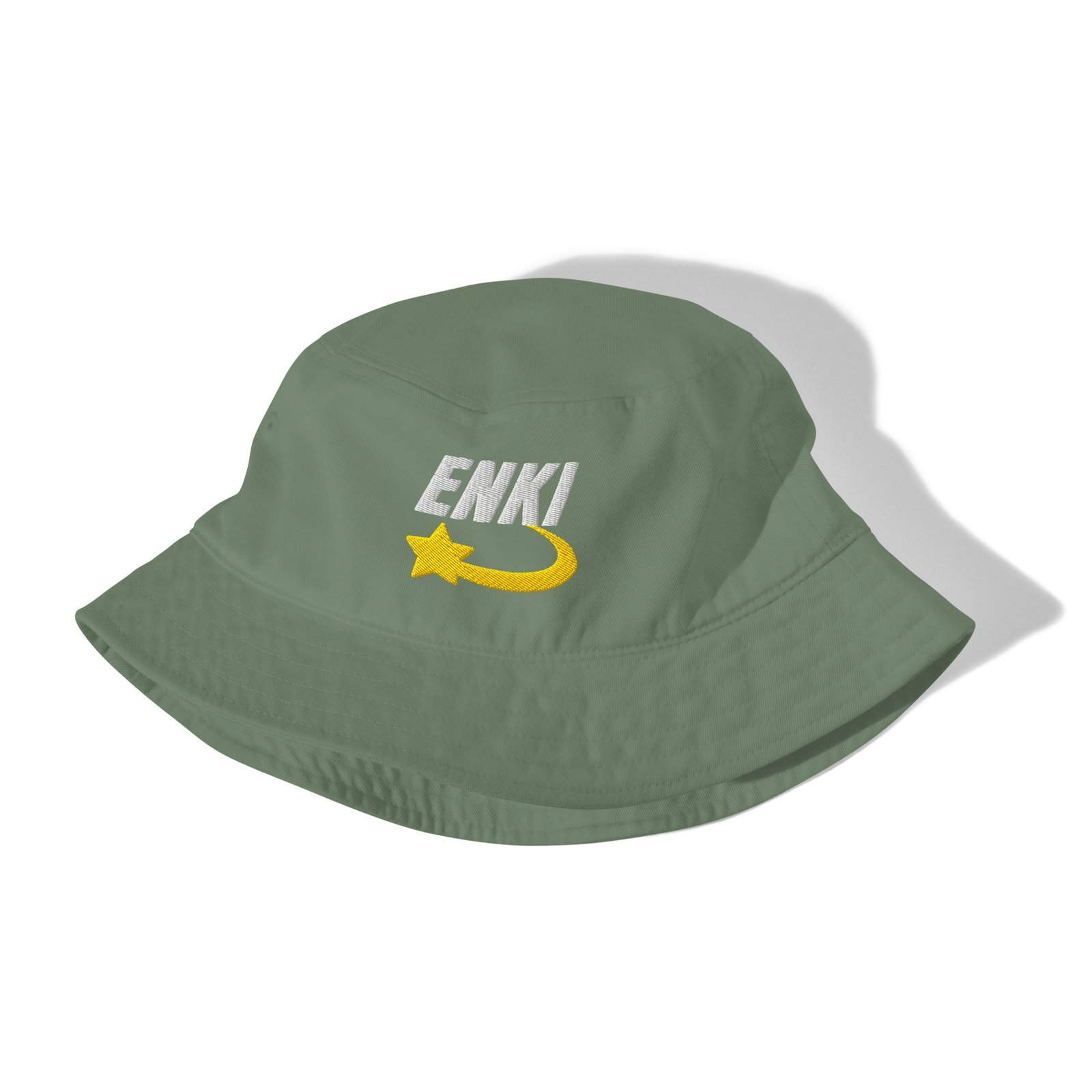 Enki Bucket Hat – Unisex Organic Pure Cotton Summer Hat | Mind Expanding Clothes (White Text) - Image 11