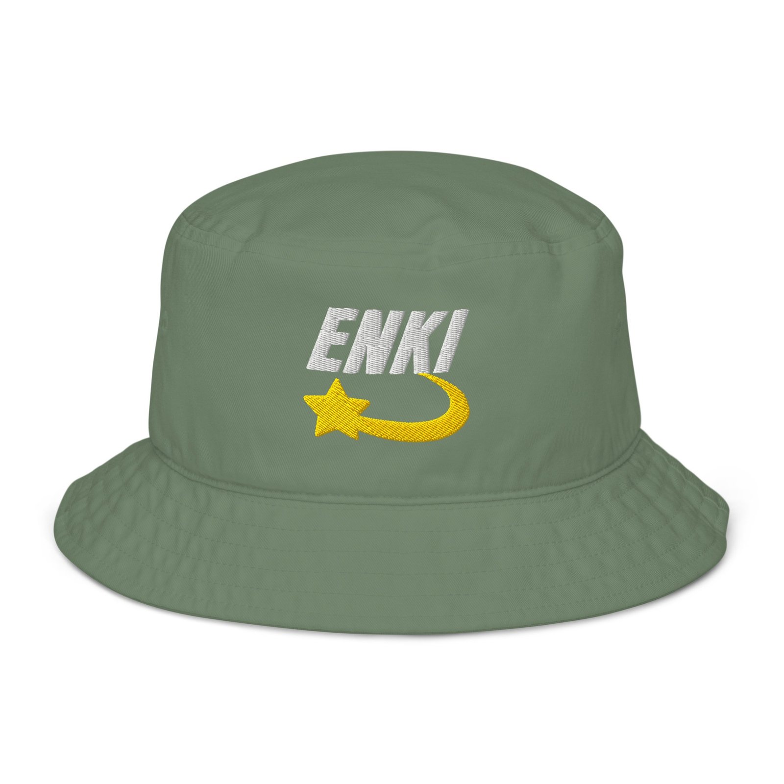 Enki Bucket Hat – Unisex Organic Pure Cotton Summer Hat | Mind Expanding Clothes (White Text) - Image 9