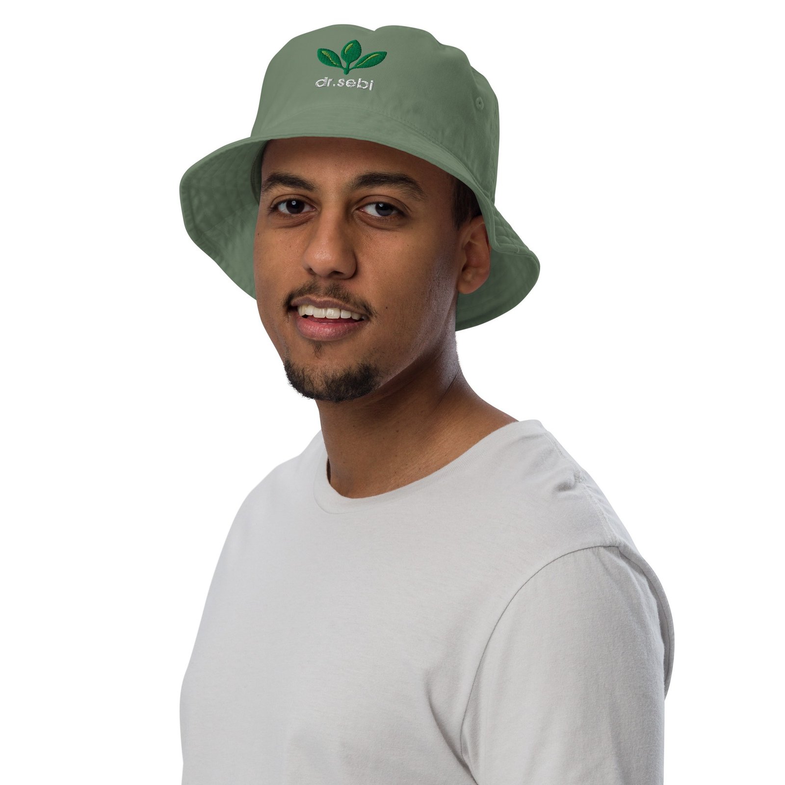 Dr. Sebi Bucket Hat – Unisex Organic Pure Cotton Summer Hat | Herbalist Clothes (White Text) - Image 5