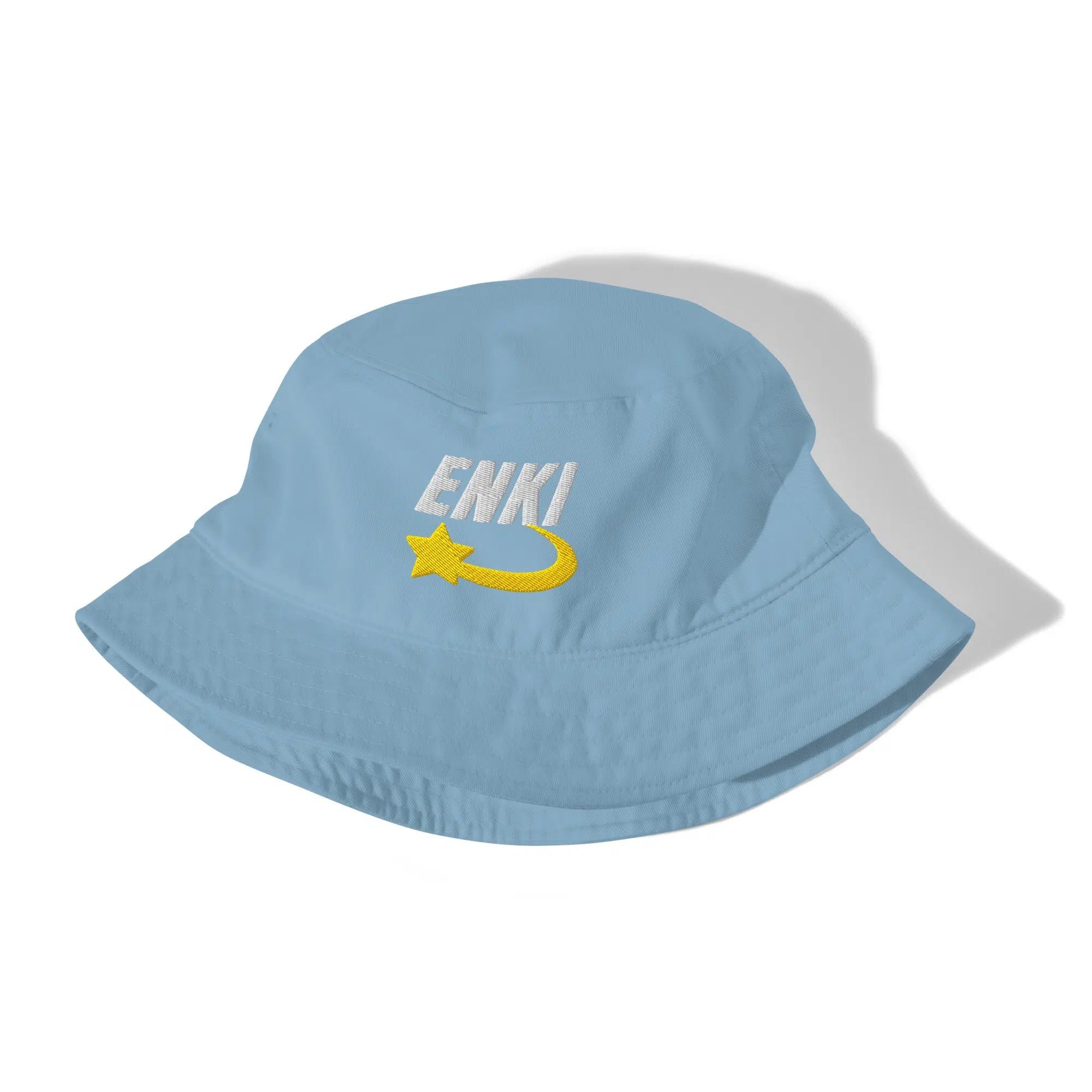 Enki Bucket Hat – Unisex Organic Pure Cotton Summer Hat | Mind Expanding Clothes (White Text) - Image 8