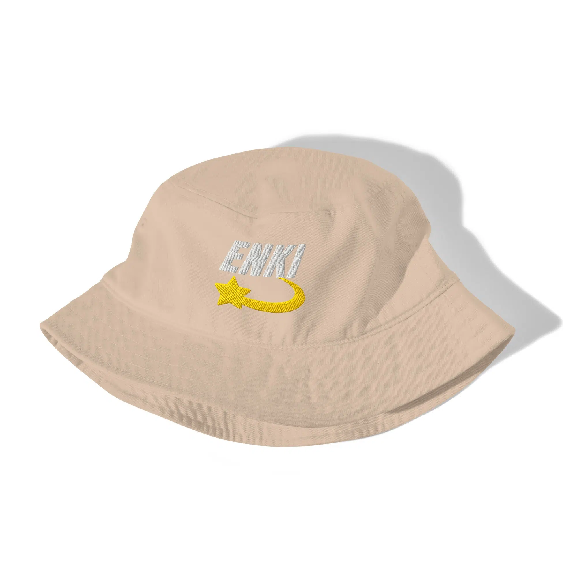 Enki Bucket Hat – Unisex Organic Pure Cotton Summer Hat | Mind Expanding Clothes (White Text) - Image 10