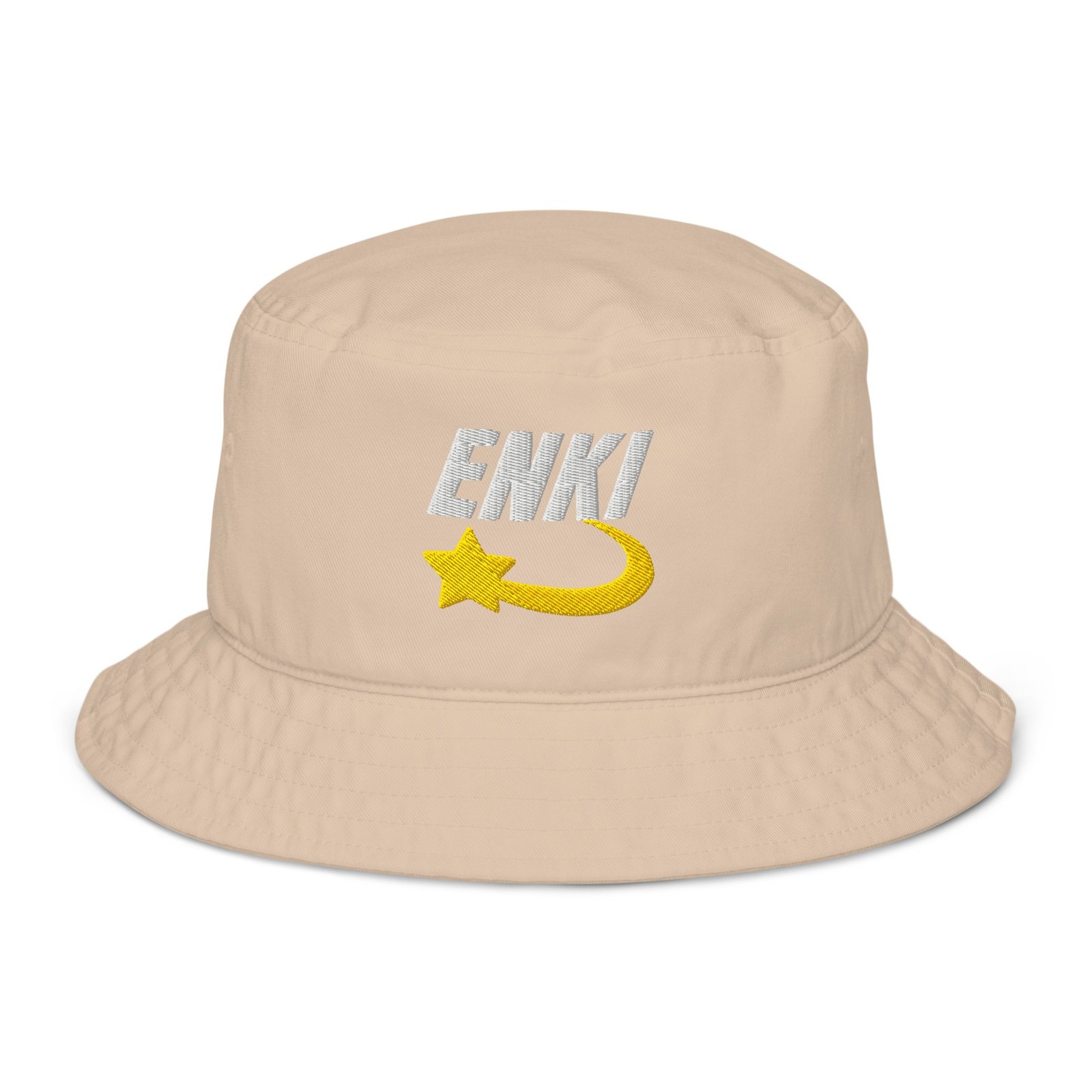 Enki Bucket Hat – Unisex Organic Pure Cotton Summer Hat | Mind Expanding Clothes (White Text) - Image 17