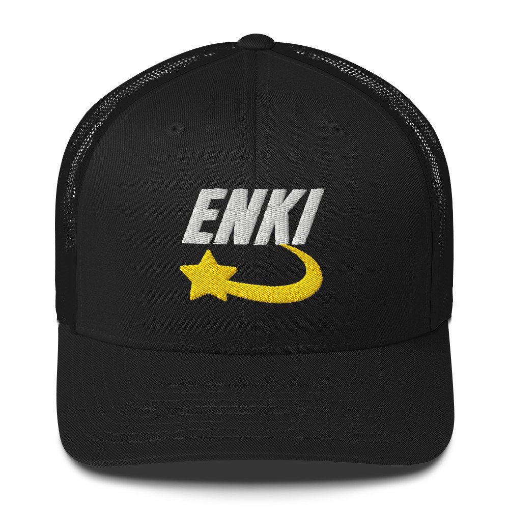 Enki Trucker Cap – Ancient Activist Hat Unisex | Mind Expanding Clothes (White Text) - Image 9