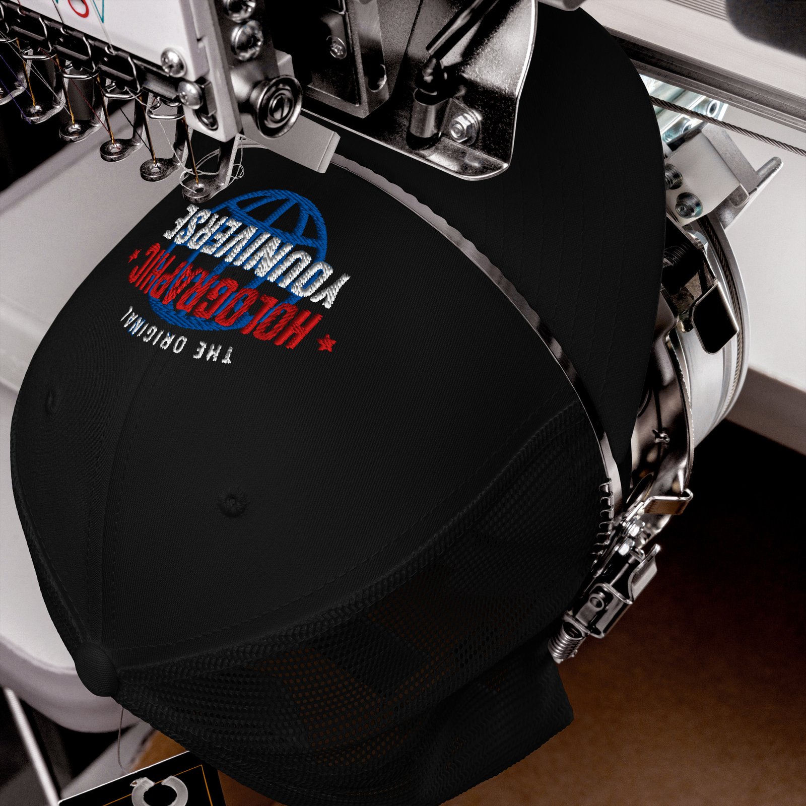 Holographic YOUniverse Trucker Cap – Holographic Universe Clothes Unisex (White Text) - Image 10