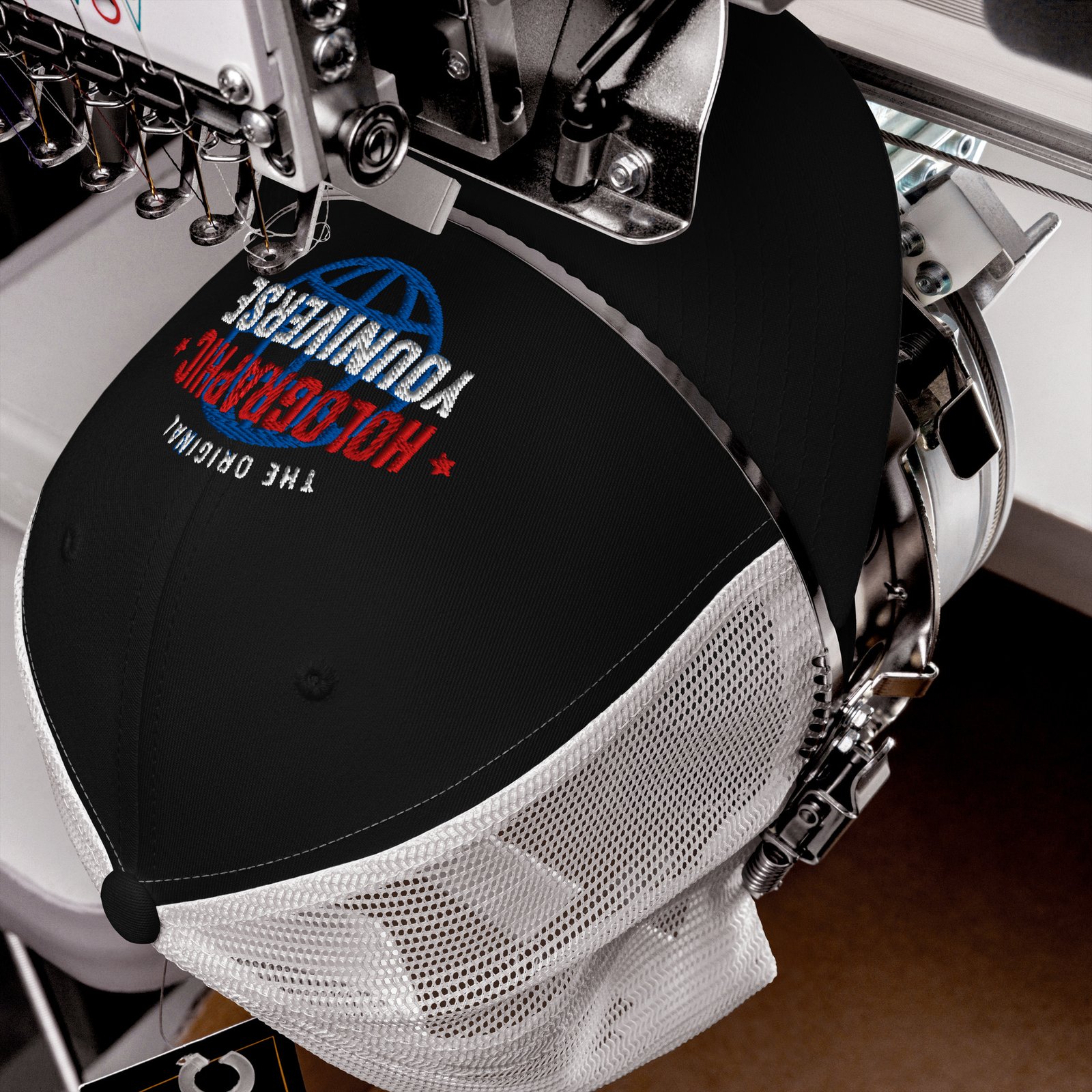 Holographic YOUniverse Trucker Cap – Holographic Universe Clothes Unisex (White Text) - Image 12