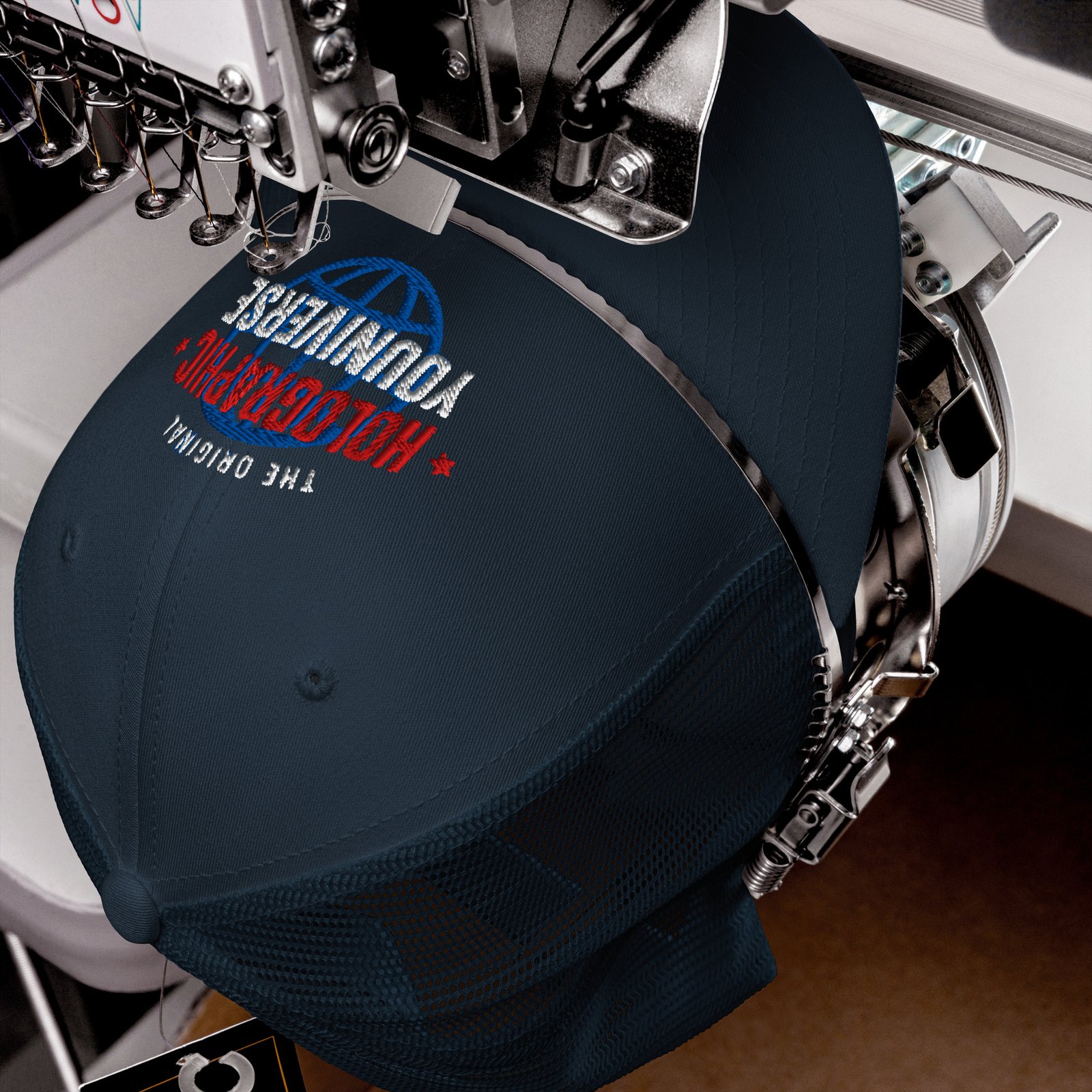 Holographic YOUniverse Trucker Cap – Holographic Universe Clothes Unisex (White Text) - Image 14