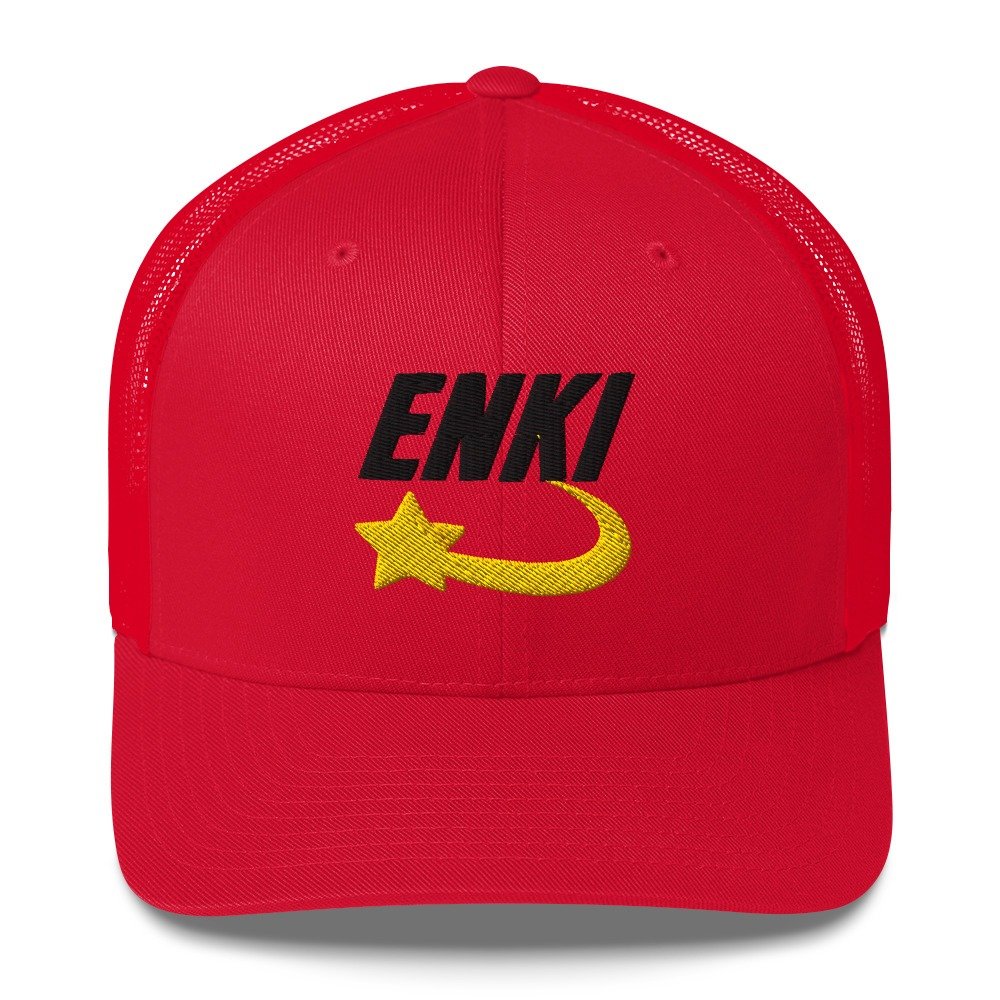 Enki Trucker Cap – Ancient Activist Hat Unisex | Mind Expanding Clothes (Black Text) - Image 11