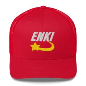 Enki Trucker Cap – Ancient Activist Hat Unisex | Mind Expanding Clothes (White Text)