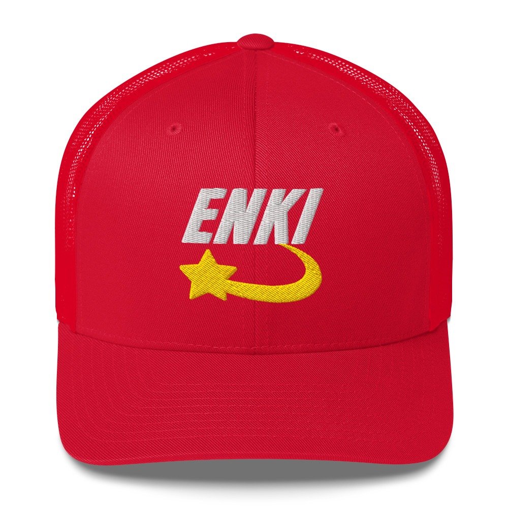 Enki Trucker Cap – Ancient Activist Hat Unisex | Mind Expanding Clothes (White Text)
