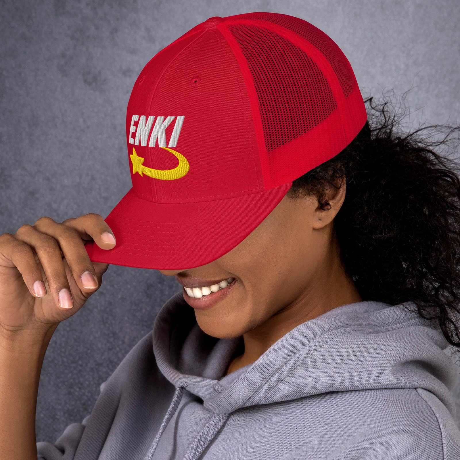 Enki Trucker Cap – Ancient Activist Hat Unisex | Mind Expanding Clothes (White Text) - Image 4