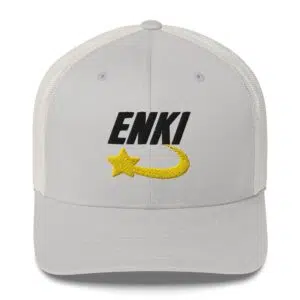 Enki Trucker Cap – Ancient Activist Hat Unisex | Mind Expanding Clothes (Black Text)