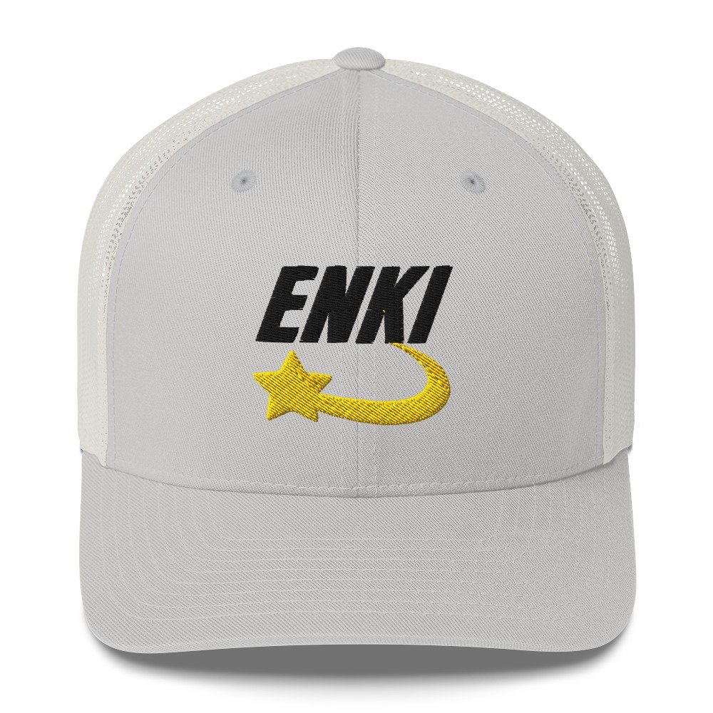 Enki Trucker Cap – Ancient Activist Hat Unisex | Mind Expanding Clothes (Black Text)