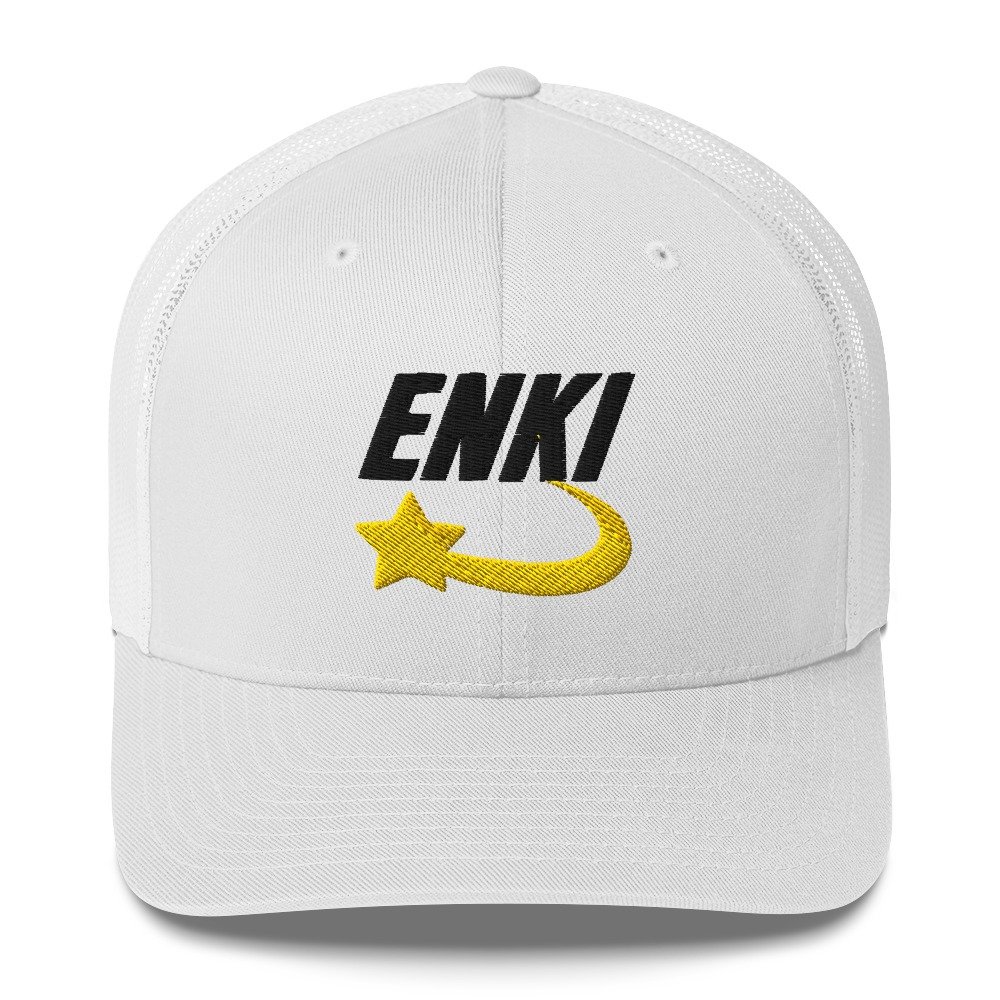 Enki Trucker Cap – Ancient Activist Hat Unisex | Mind Expanding Clothes (Black Text) - Image 9