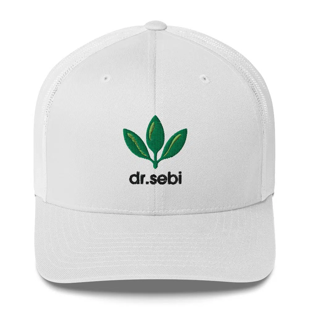 Dr. Sebi Trucker Cap – Inspirational Unisex Hat | Herbalist Clothes (Black Text)