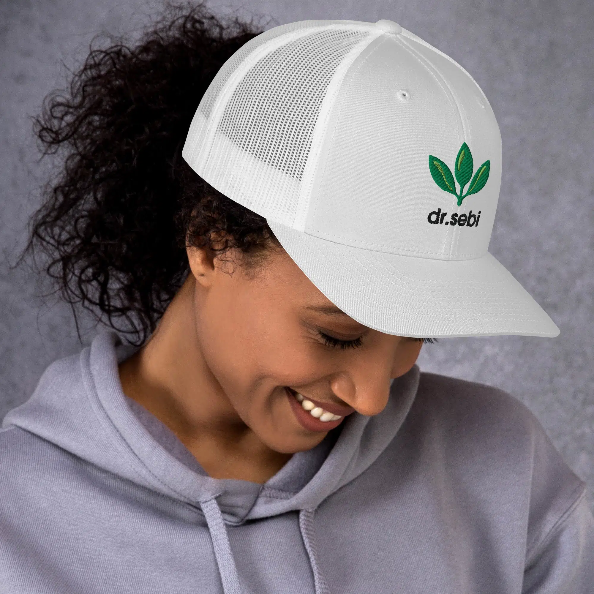 Dr. Sebi Trucker Cap – Inspirational Unisex Hat | Herbalist Clothes (Black Text) - Image 5