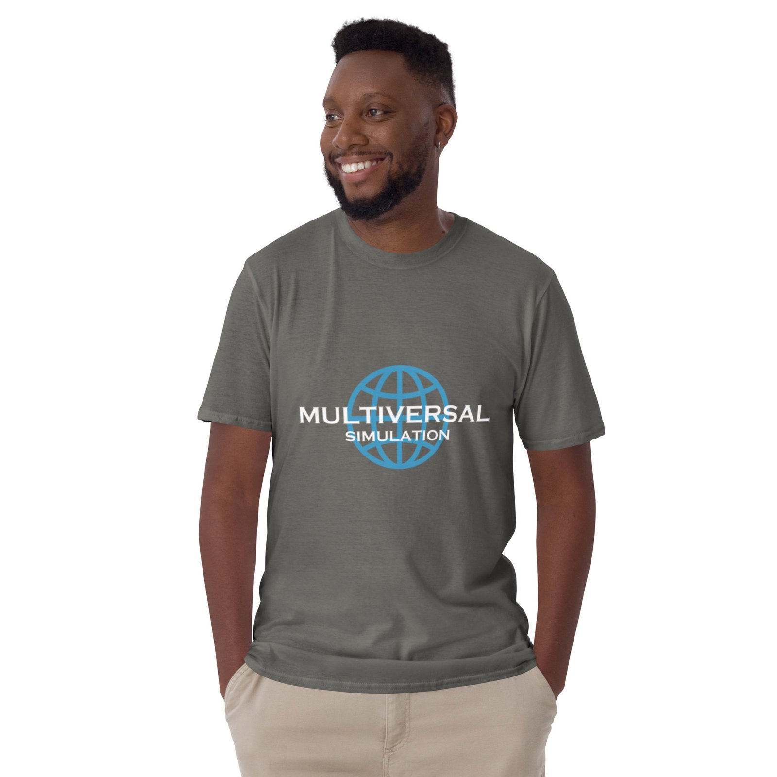 Multiversal Simulation T-Shirt – Unisex 100% Cotton Holographic Universe Tee (White Text) - Image 3