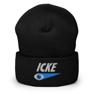 David Icke Hat – Inspirational Cuffed Beanie Unisex | Mind Expanding Activist Clothes (White Text)