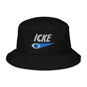 David Icke Bucket Hat – Unisex Organic Pure Cotton Summer Hat (White Text)