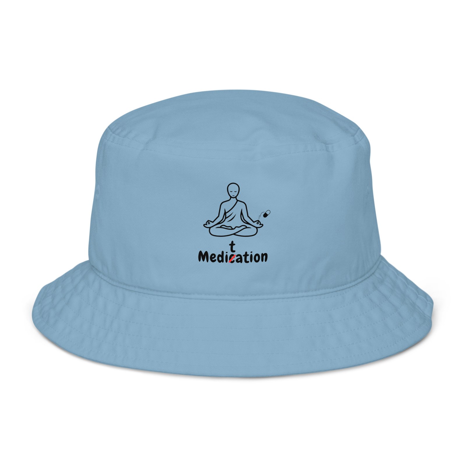 Meditation Bucket Hat – Unisex Organic Pure Cotton Summer Hat | Meditate Medication Clothes (Black Text) - Image 9