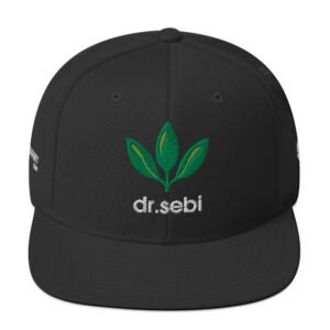 Dr. Sebi Snapback Cap – Inspirational Unisex Hat | Herbalist Clothes (White Text)
