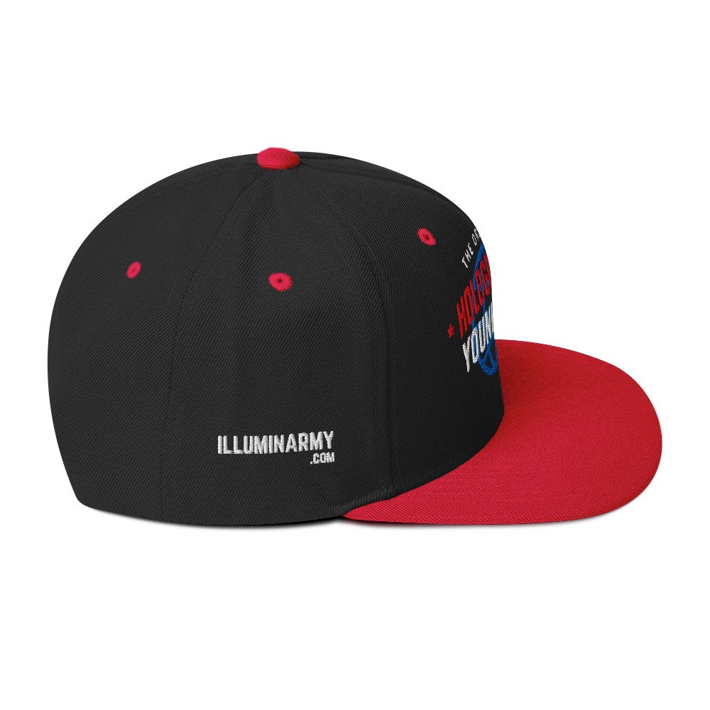 Holographic YOUniverse Snapback Cap – Holographic Universe Clothes Unisex (White Text) - Image 16