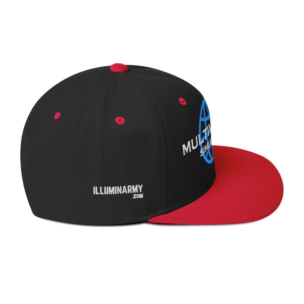 Multiversal Simulation Snapback Cap – Unisex Holographic Universe Clothes (White Text) - Image 16