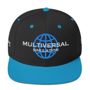 Multiversal Simulation Snapback Cap – Unisex Holographic Universe Clothes (White Text)