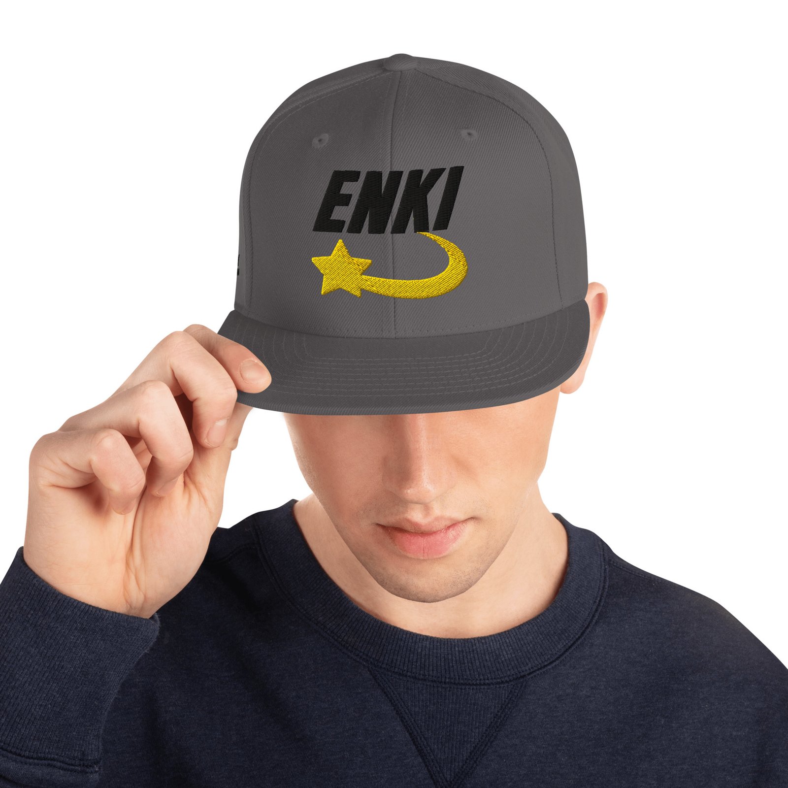 Enki Snapback Cap – Ancient Activist Hat Unisex | Mind Expanding Clothes (Black Text) - Image 5