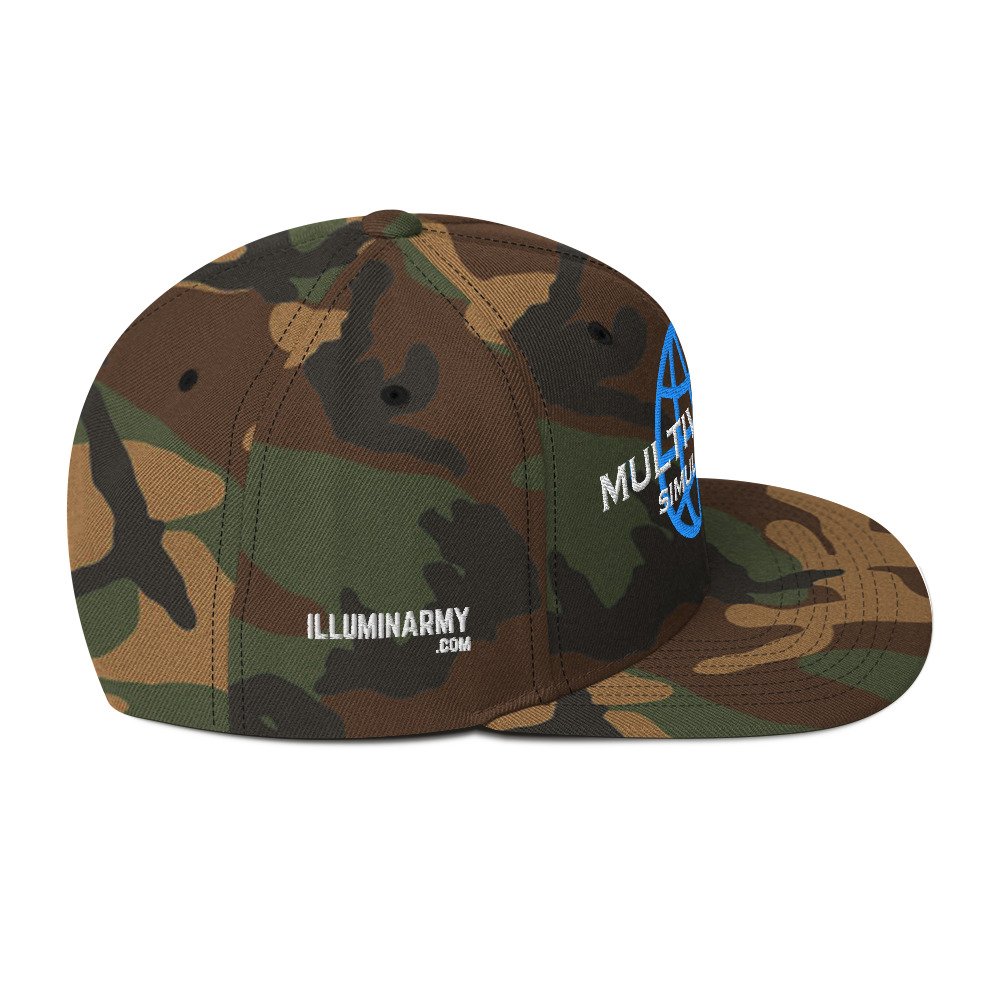 Multiversal Simulation Snapback Cap – Unisex Holographic Universe Clothes (White Text) - Image 52