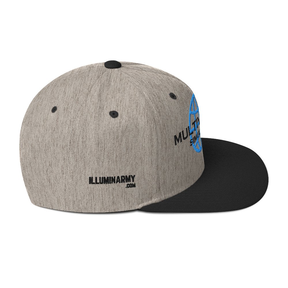 Multiversal Simulation Snapback Cap – Unisex Holographic Universe Clothes (Black Text) - Image 12