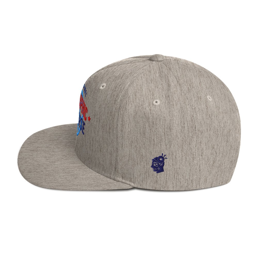 Holographic YOUniverse Snapback Cap – Holographic Universe Clothes Unisex (Navy Text) - Image 23