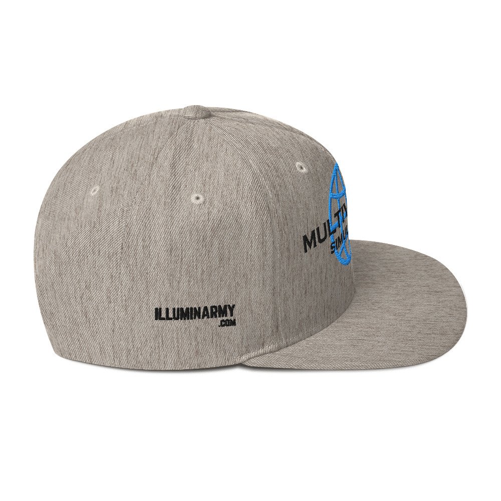 Multiversal Simulation Snapback Cap – Unisex Holographic Universe Clothes (Black Text) - Image 24