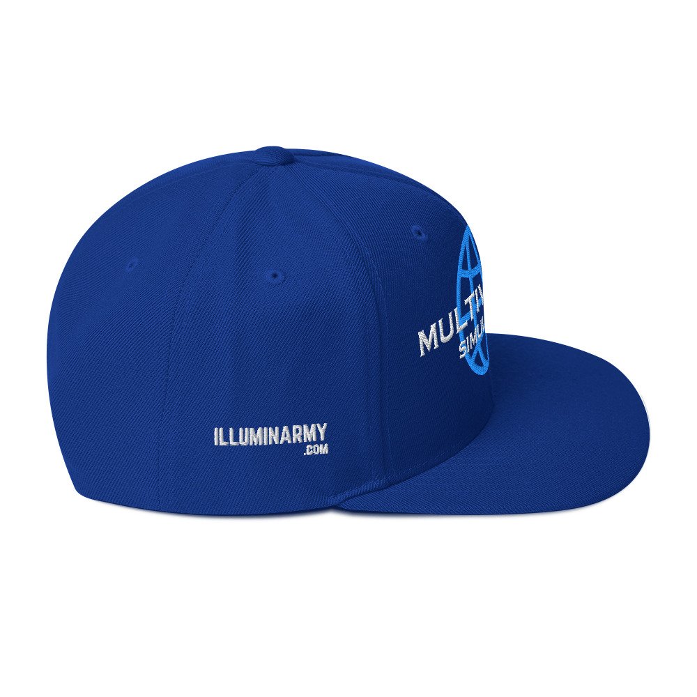 Multiversal Simulation Snapback Cap – Unisex Holographic Universe Clothes (White Text) - Image 32