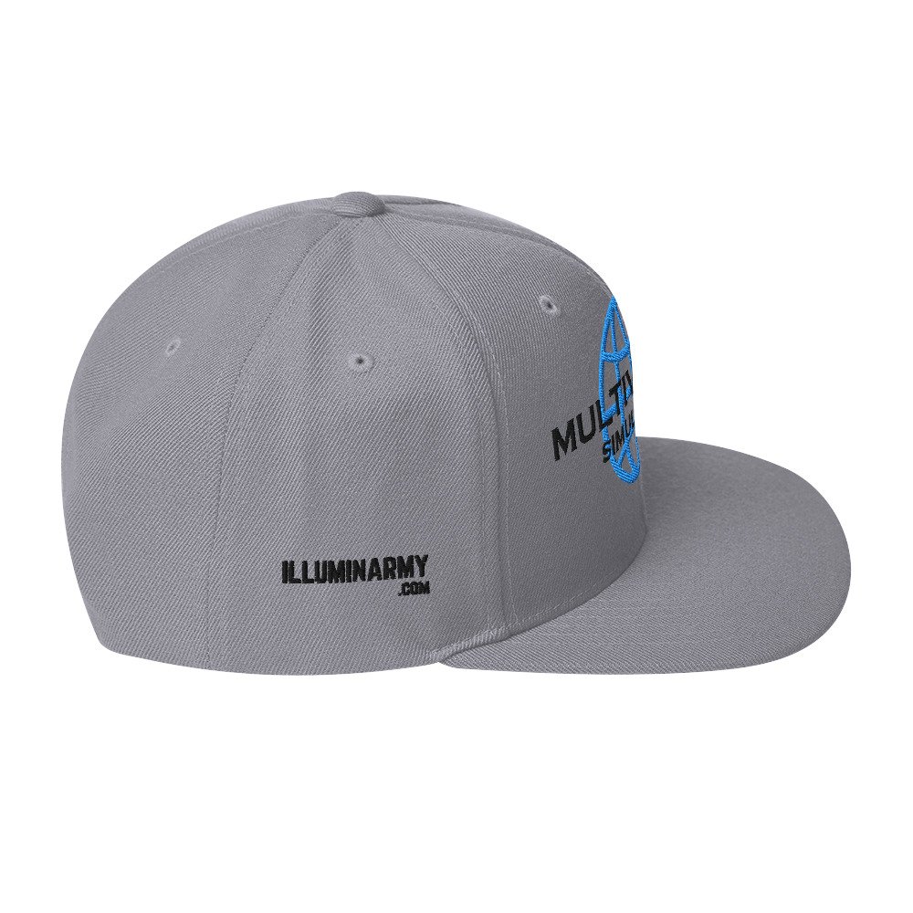 Multiversal Simulation Snapback Cap – Unisex Holographic Universe Clothes (Black Text) - Image 4