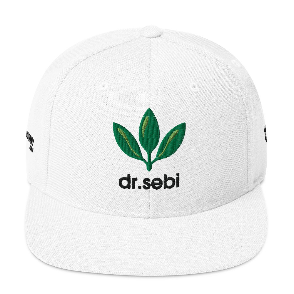 Dr. Sebi Snapback Cap – Inspirational Unisex Hat | Herbalist Clothes (Black Text)
