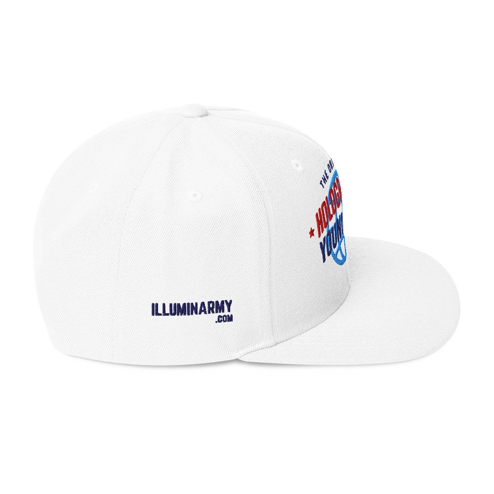 Holographic YOUniverse Snapback Cap – Holographic Universe Clothes Unisex (Navy Text) - Image 32