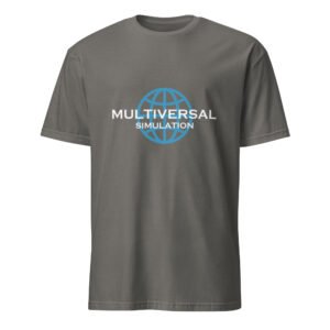 Multiversal Simulation T-Shirt – Unisex 100% Cotton Holographic Universe Tee (White Text)