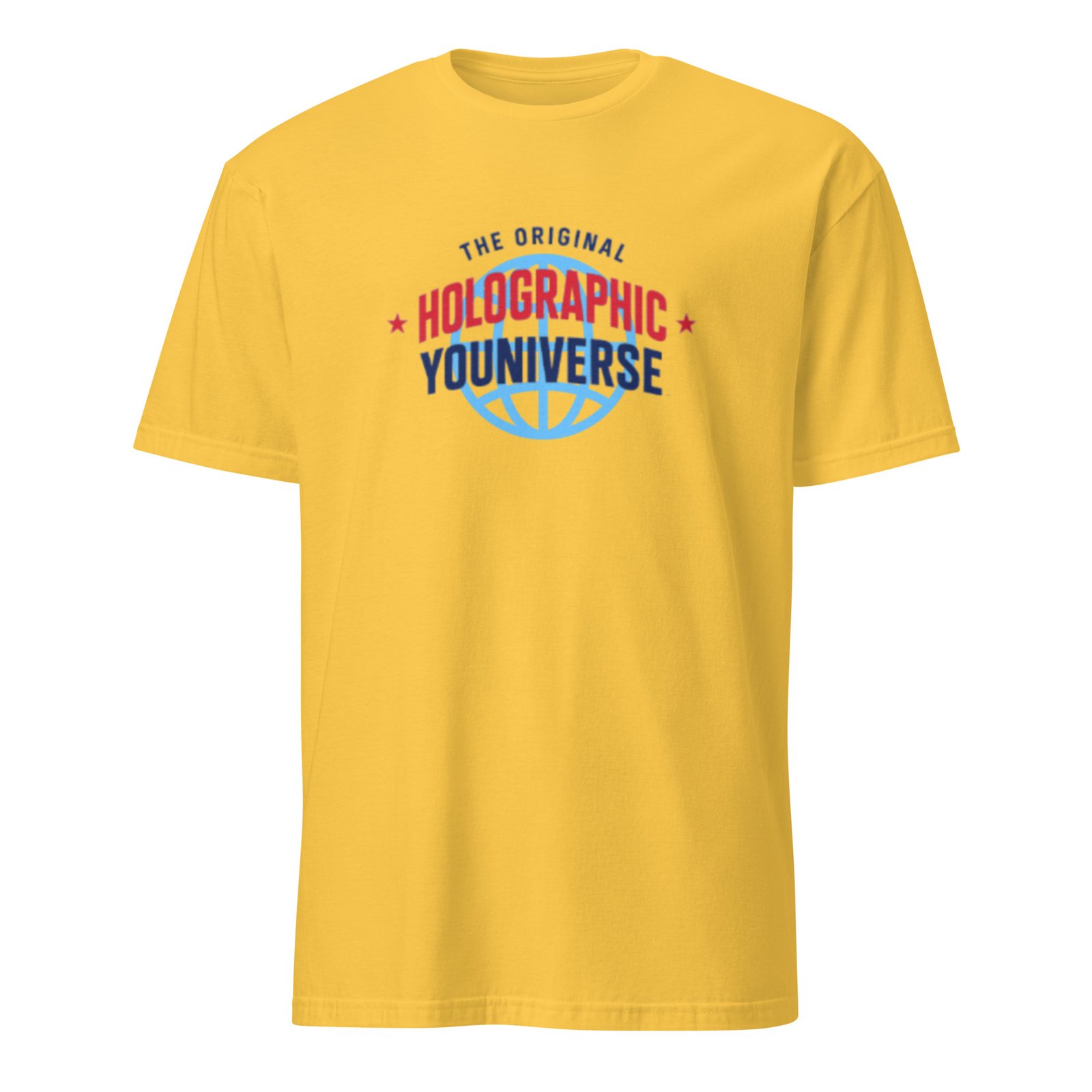Holographic YOUniverse T-Shirt – Unisex 100% Cotton Holographic Universe Tee (Navy Text) - Image 15