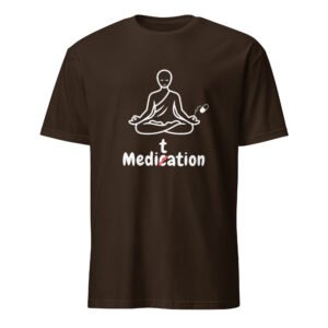 Meditation T-Shirt – Unisex 100% Cotton Meditate Medication Tee | Spiritual Clothes (White Text)