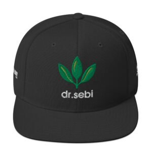 Dr. Sebi Snapback Cap – Inspirational Unisex Hat | Herbalist Clothes (White Text)