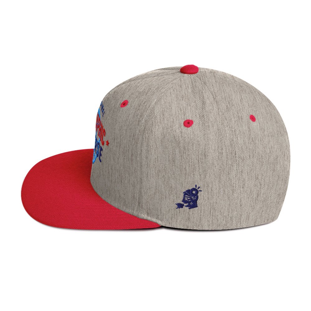 Holographic YOUniverse Snapback Cap – Holographic Universe Clothes Unisex (Navy Text) - Image 3