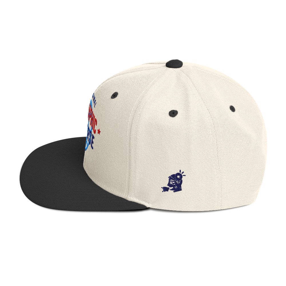 Holographic YOUniverse Snapback Cap – Holographic Universe Clothes Unisex (Navy Text) - Image 27