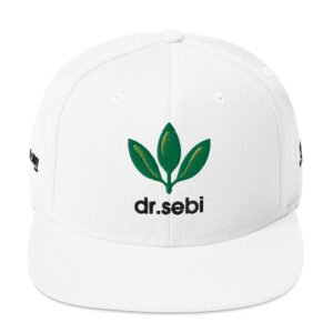 Dr. Sebi Snapback Cap – Inspirational Unisex Hat | Herbalist Clothes (Black Text)