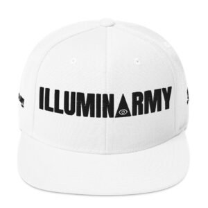 Illuminarmy Snapback Cap – Illuminati Hat Unisex | Inspirational Activist Clothes (Black Text)