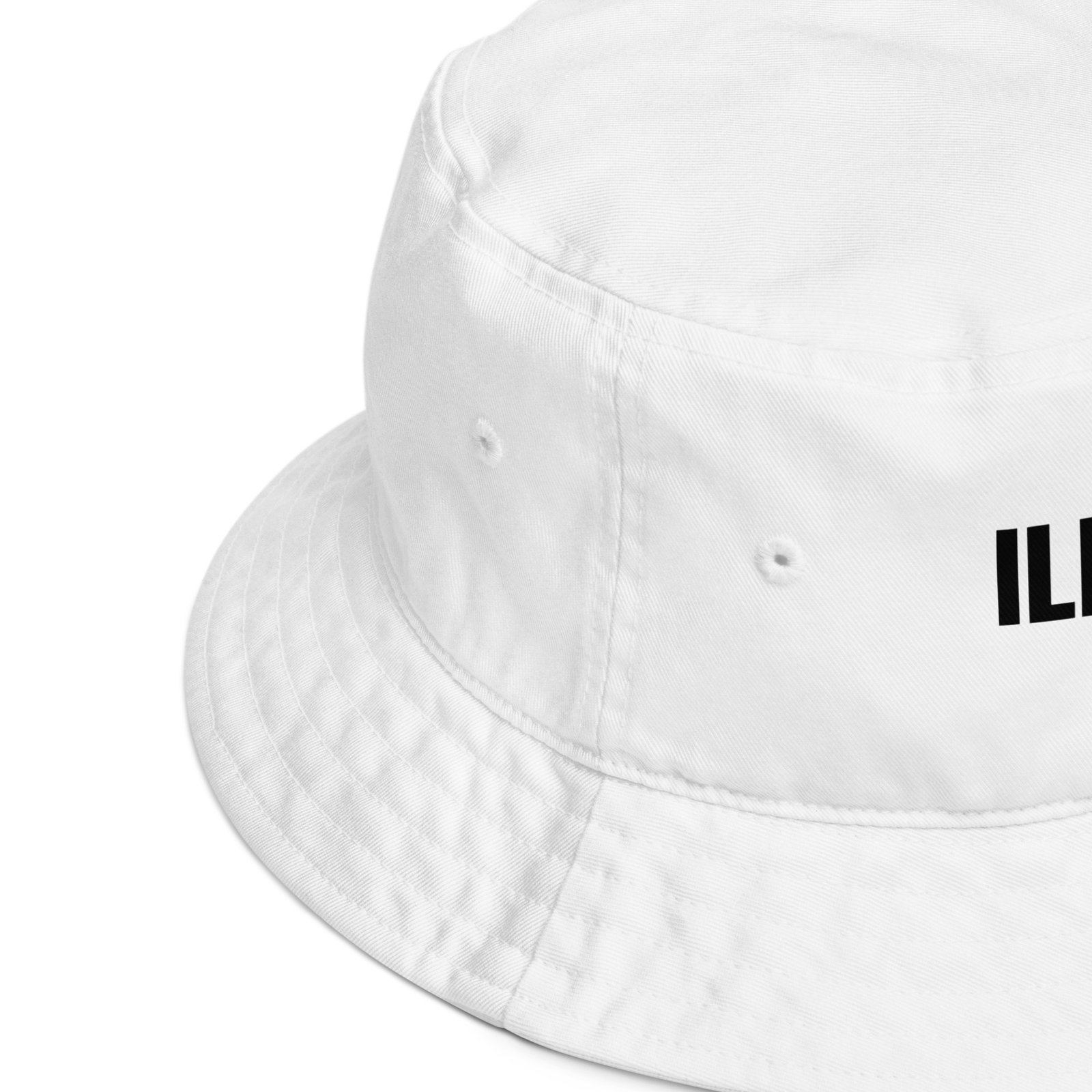 Illuminarmy Bucket Hat – Unisex Organic Pure Cotton Illuminati Summer Hat (Black Text) - Image 4
